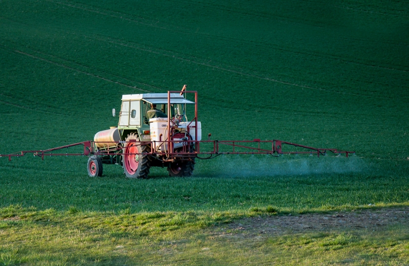 Tractor in field