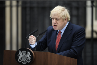 Boris Johnson giving speech.